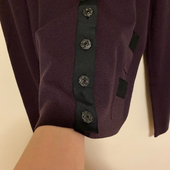 Pink Tartan Merino Wool Cardigan Size M - Picture 3 of 6